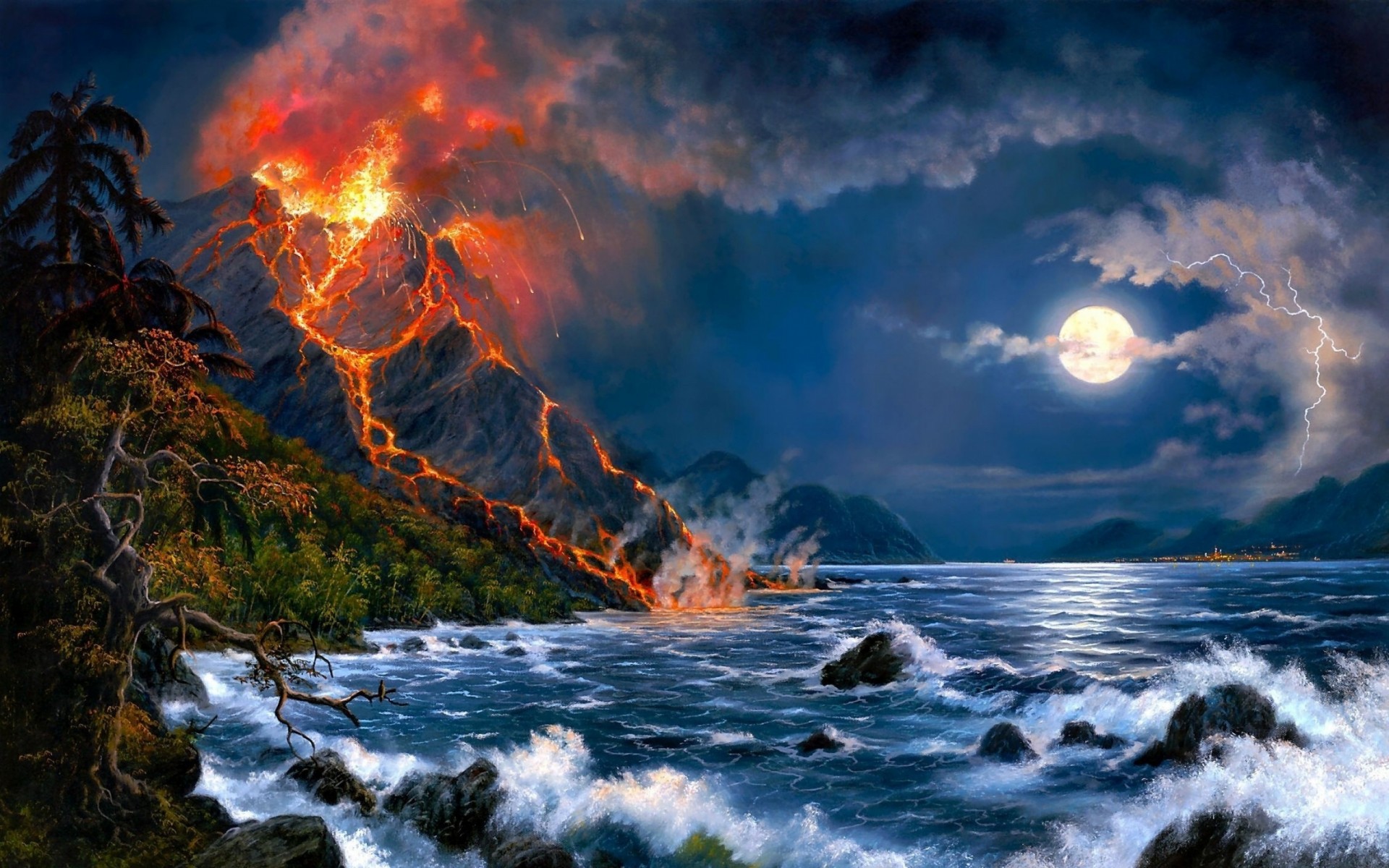 Volcano Eruption in the Sea