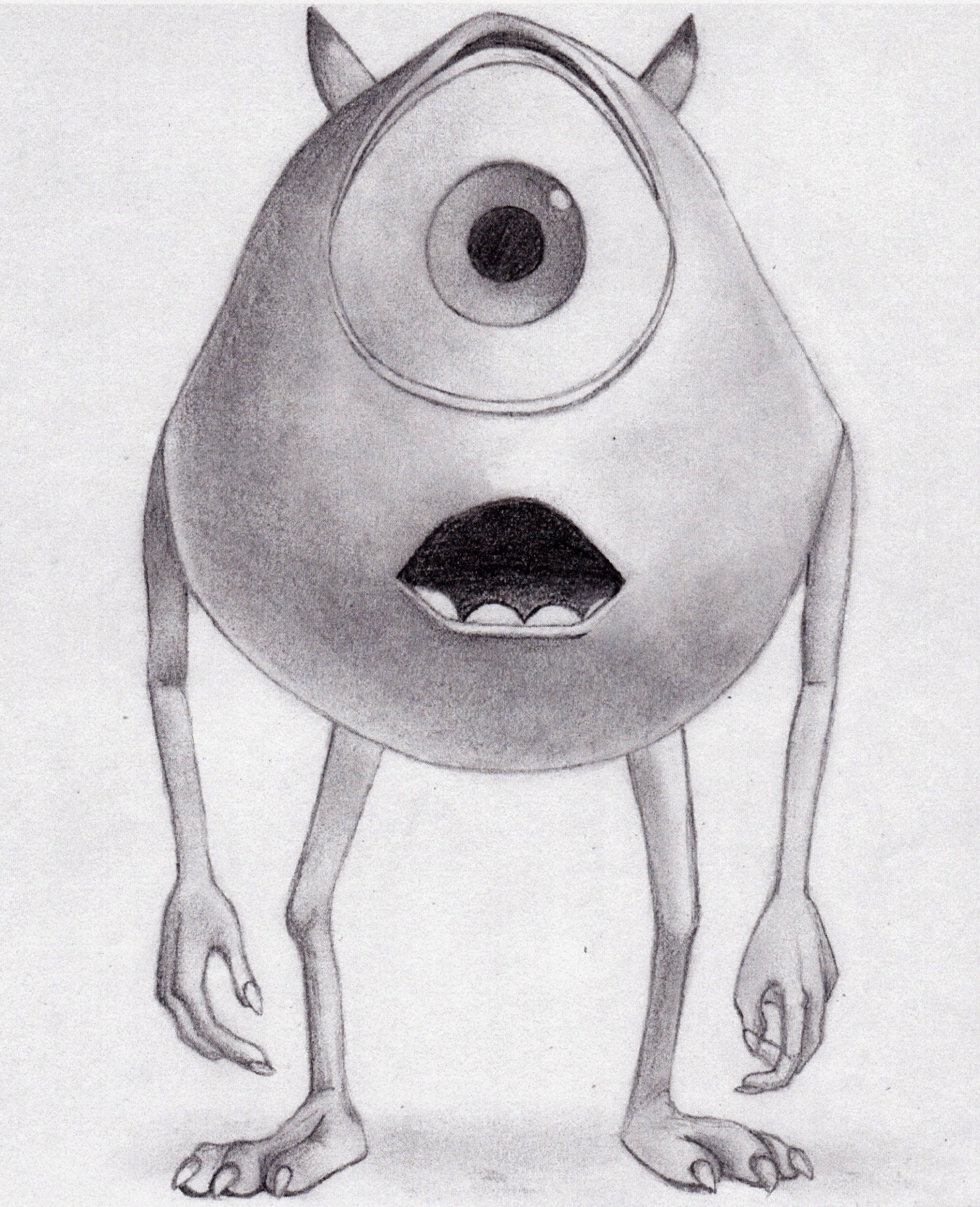 Download Mike Wazowski Movie Monsters University Monster Cartoon Art, image size:1920x2364