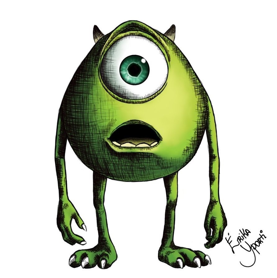 Download Mike Wazowski Movie Monsters University Monster Cartoon Art, image size:892x895