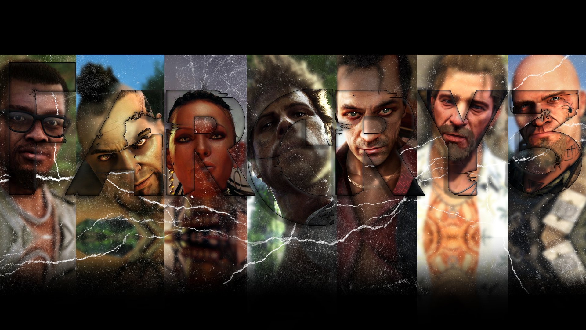 Far Cry 3 Characters Text Black Art - ID: 86144