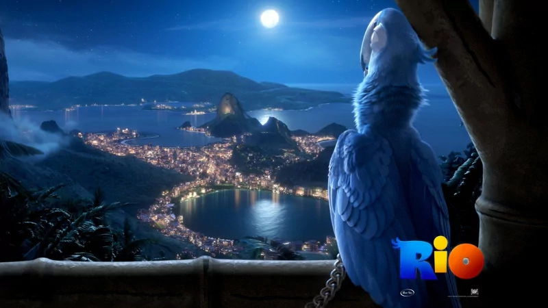 movie Rio blue macaw Rio movie cityscape Image