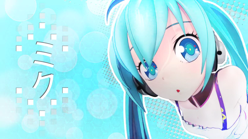  Hatsune miku blue cute