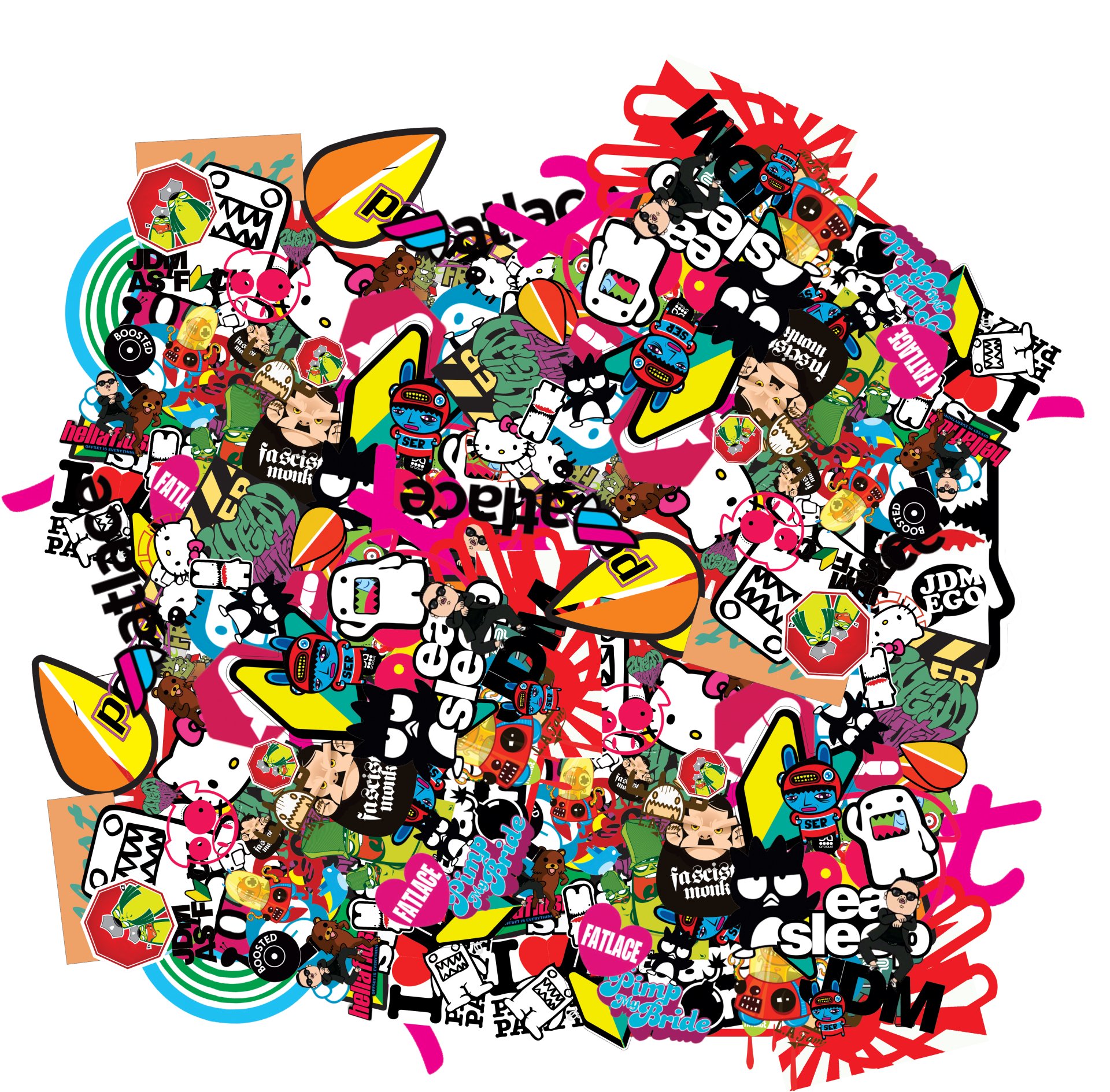 Download Sticker JDM Man Made Sticker Bomb Art
