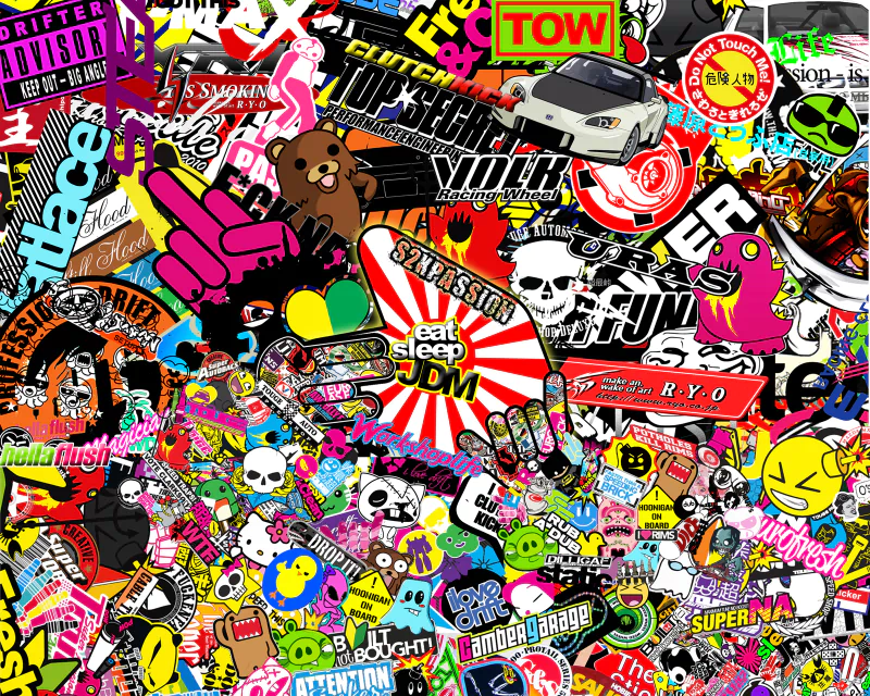 sticker JDM man made Sticker Bomb stickers Image