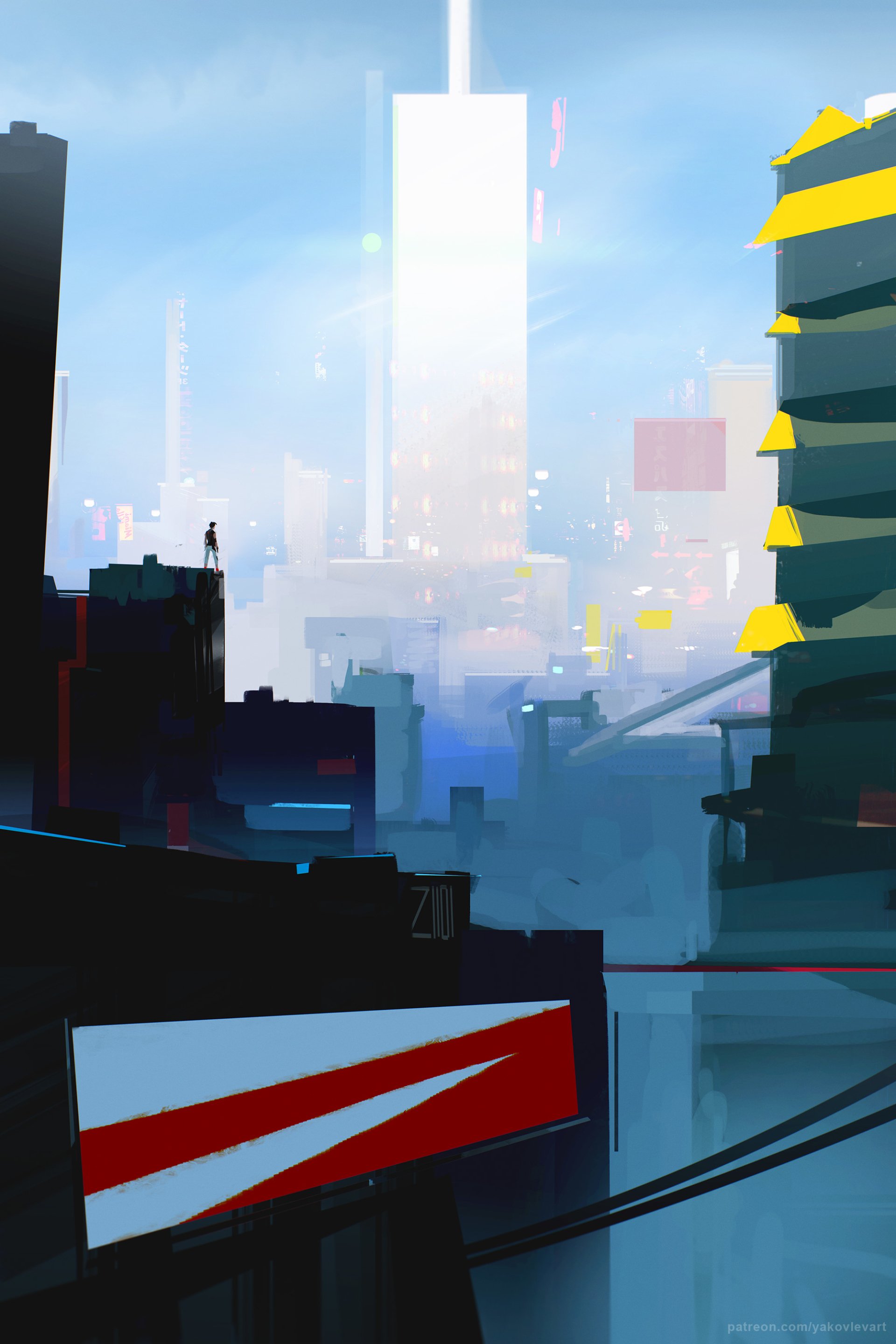 Download Video Game Mirror's Edge Catalyst Futuristic Cityscape Digital Art Skyline Art