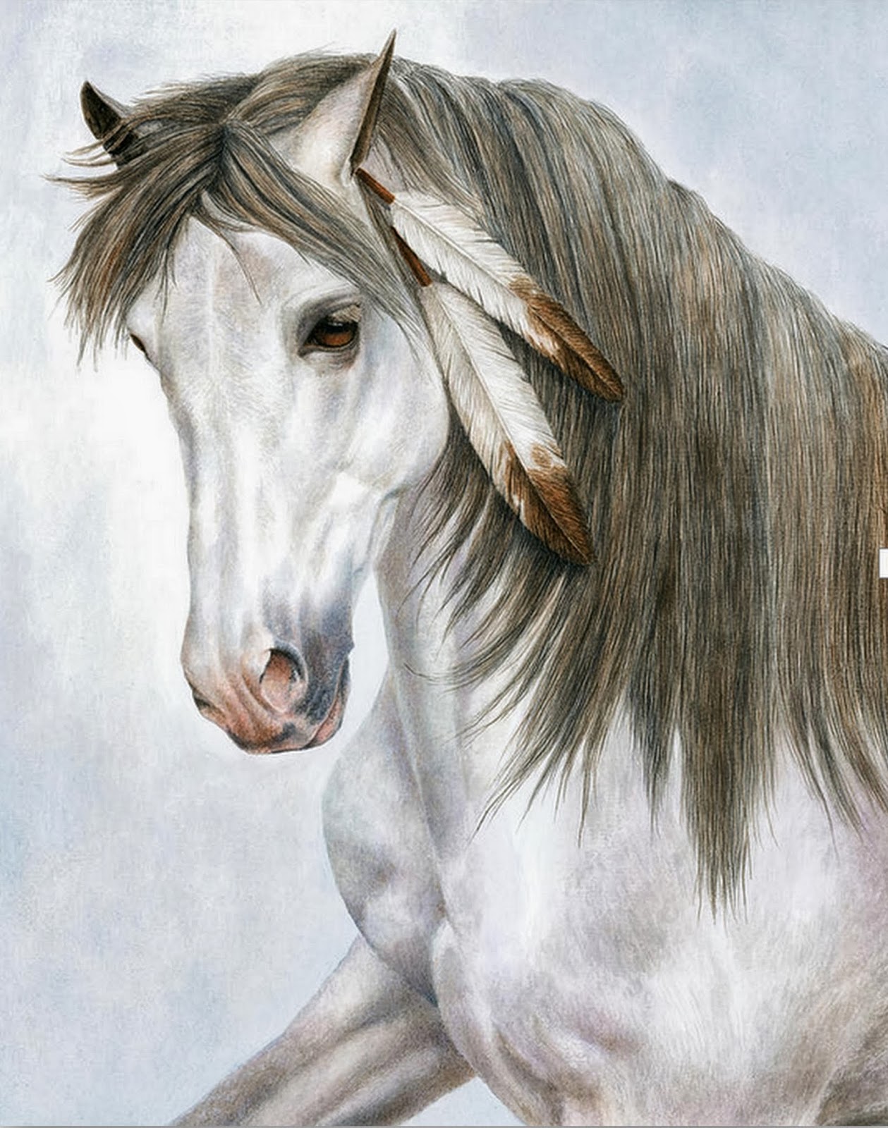 Native American portrait of a horse painting