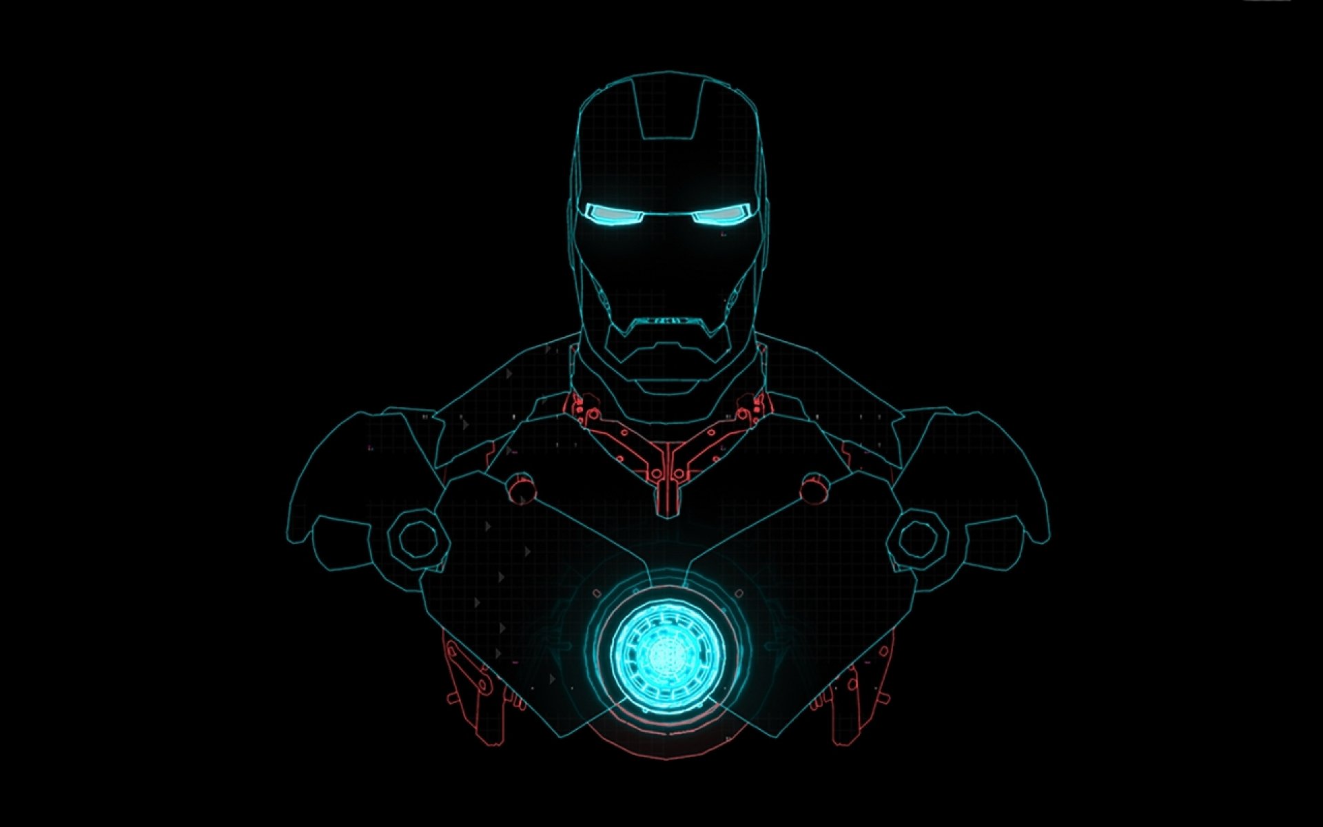 A digital illustration of Iron Man, featuring his iconic helmet and arc reactor, set against a dark background, showcasing elements from the movie.