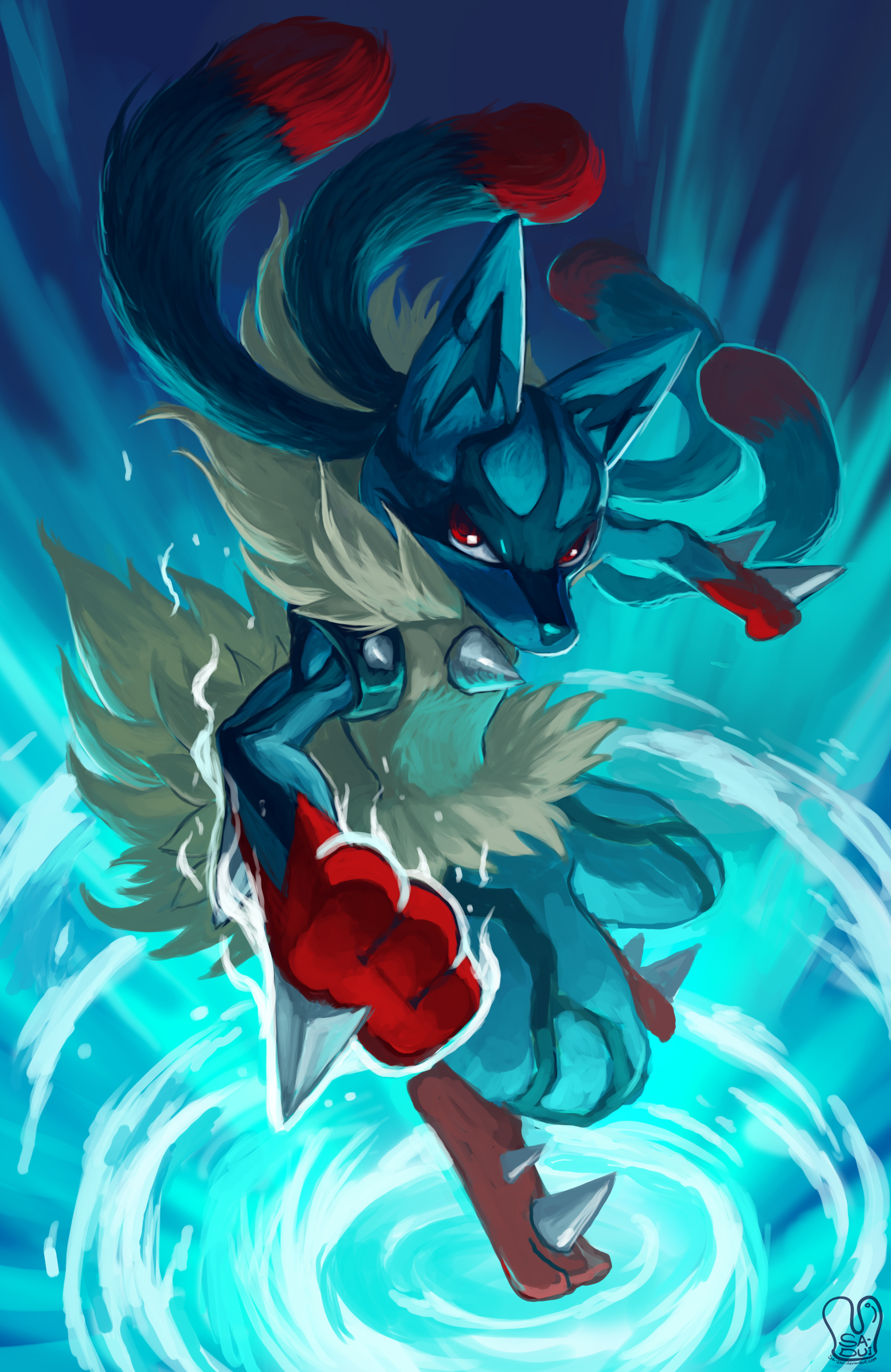 thumbnail image 2 of MEGA LUCARIO X5 – Pokemon Cards Non-Sport Trading Card 2 of 6