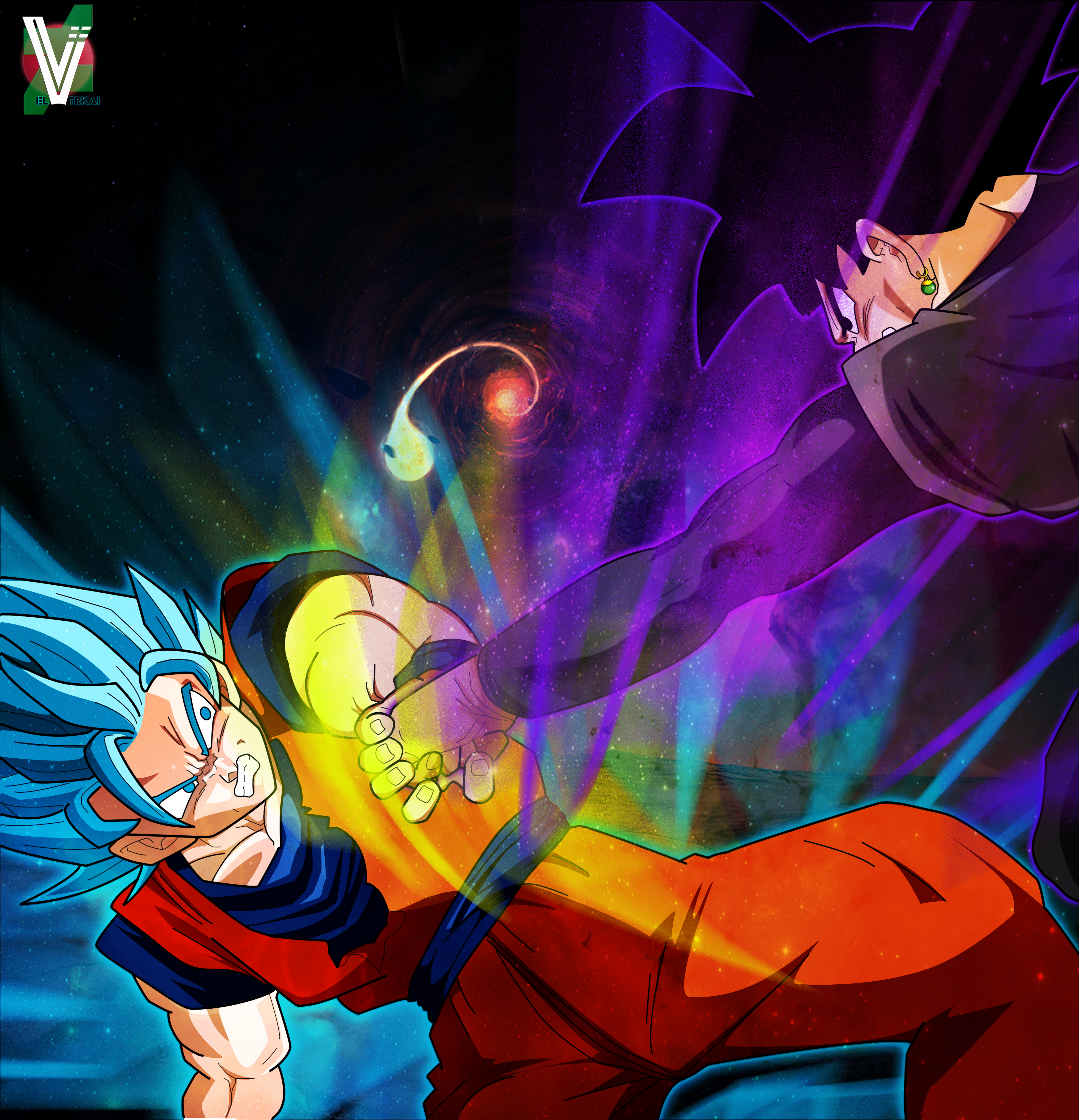 SSGSS Goku VS Black by ElvtrKai