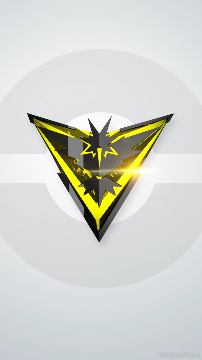 Logo of Team Instinct from Pokémon Go, featuring a striking black and yellow design set against a minimalistic background, representing this popular video game faction.