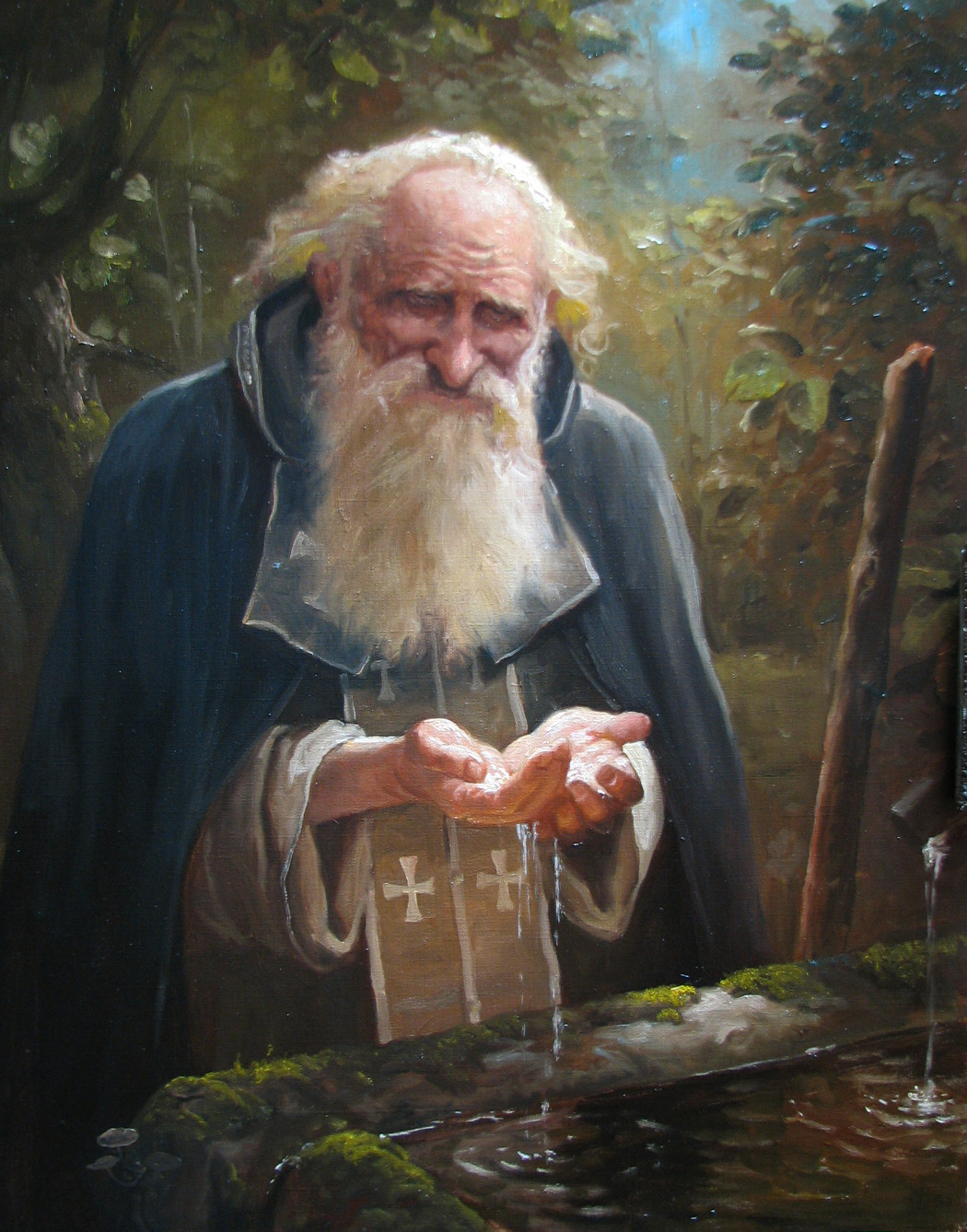 Painting by Andrey Shishkin of a priest by Andrey Shishkin