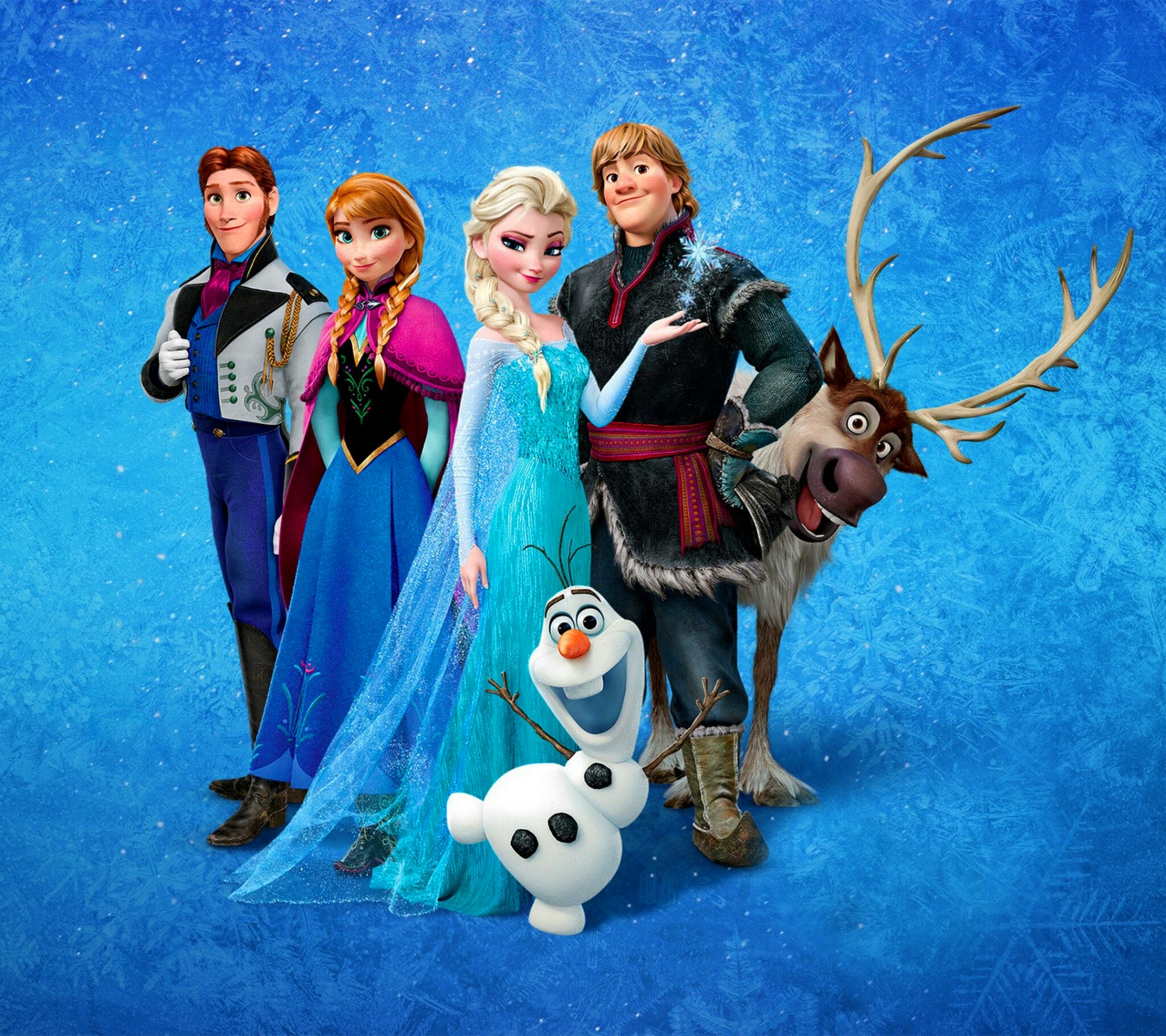 Frozen - Disney movie - Elsa, Anna, Kristoff, Hans, Sven, and Olaf