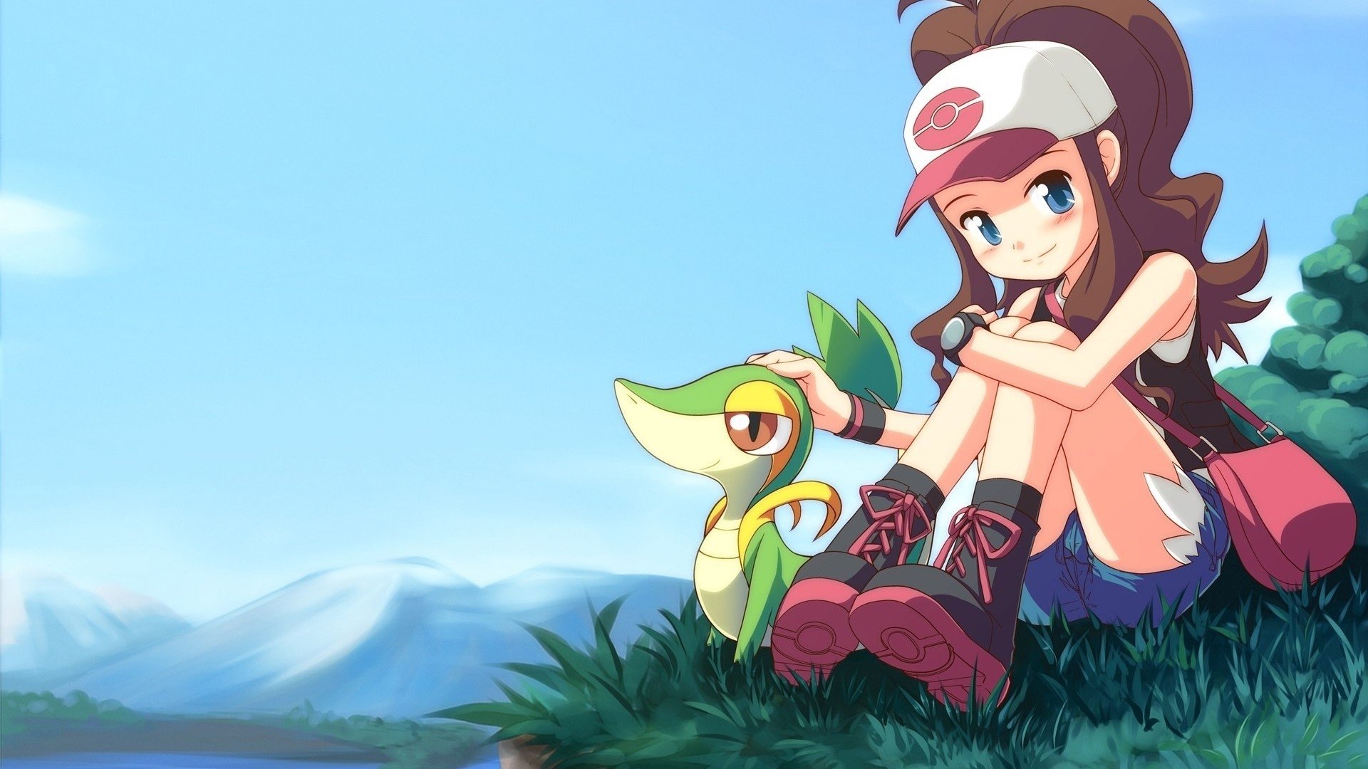 Download Hilda (Pokémon) Snivy (Pokemon) Pokemon Video Game Pokemon: Black And White Art