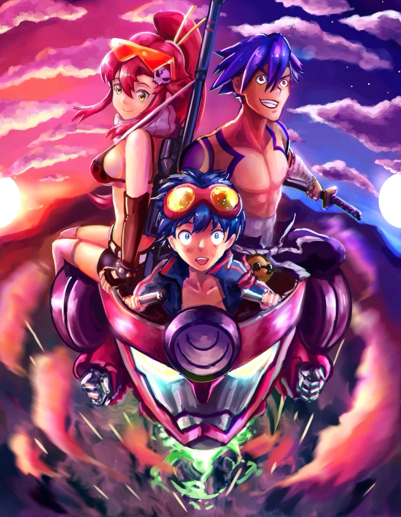 Tengen Toppa Gurren Lagann Simon (Tengen Toppa Gurren Lagann) Kamina (Tengen Toppa Gurren Lagann) Yoko Littner Anime Image