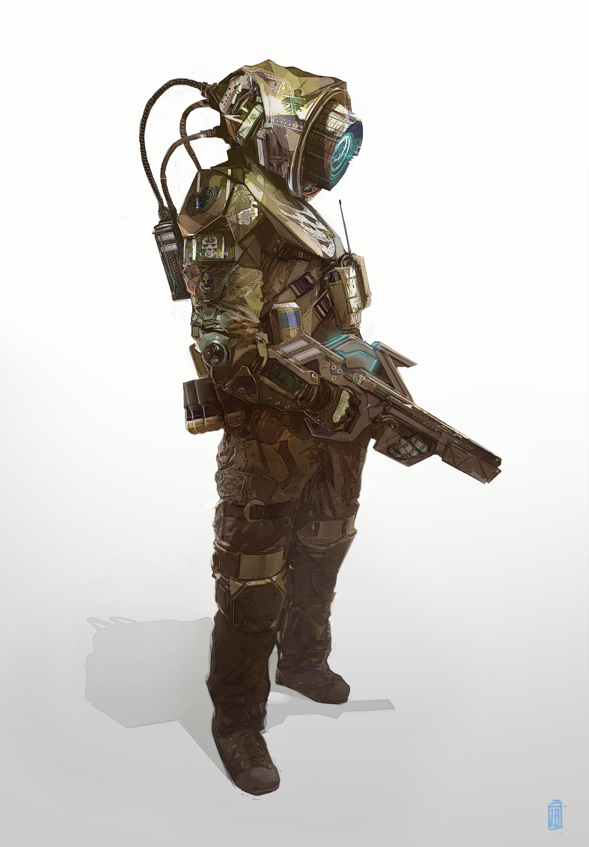 Download Sci Fi Warrior Soldier Armor Futuristic Art