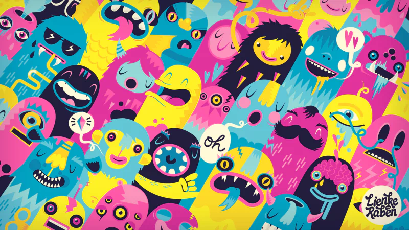  Monsters Wallpaper by Lienke Raben