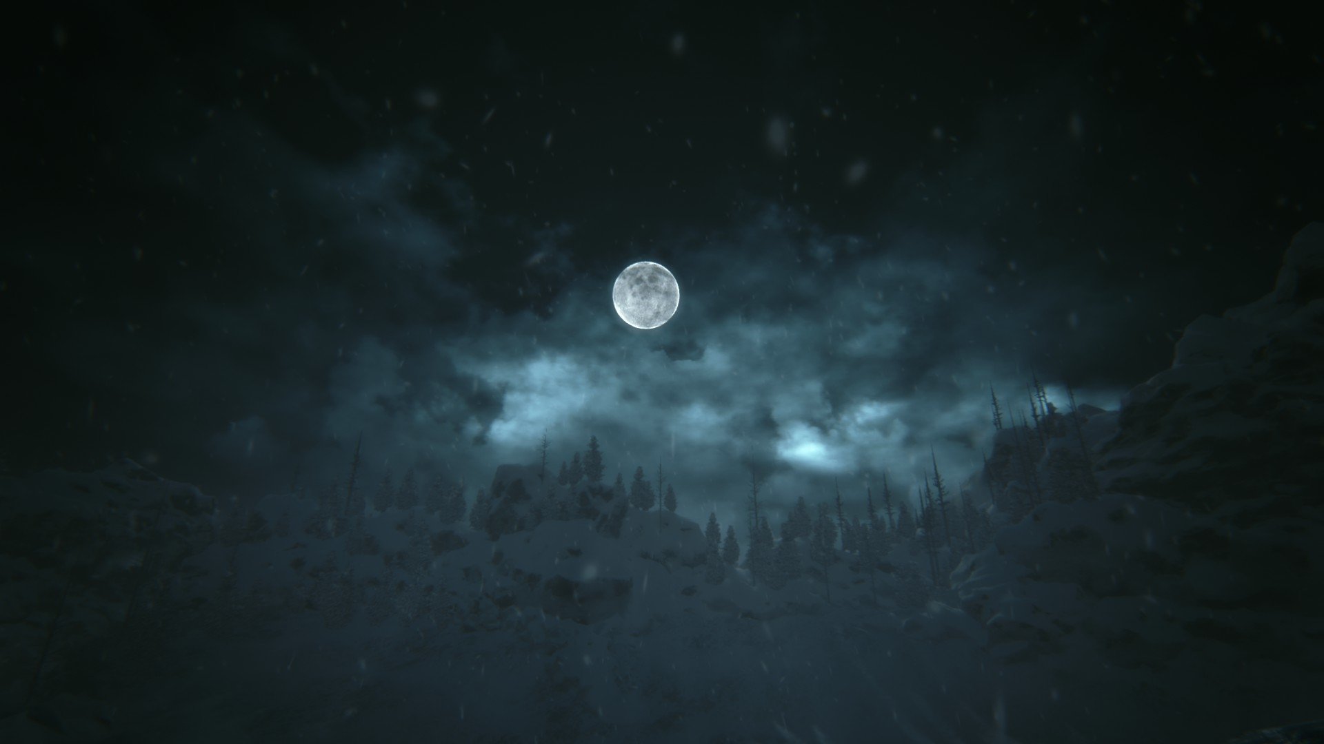 Download Night Mountain Moon Video Game KHOLAT Art