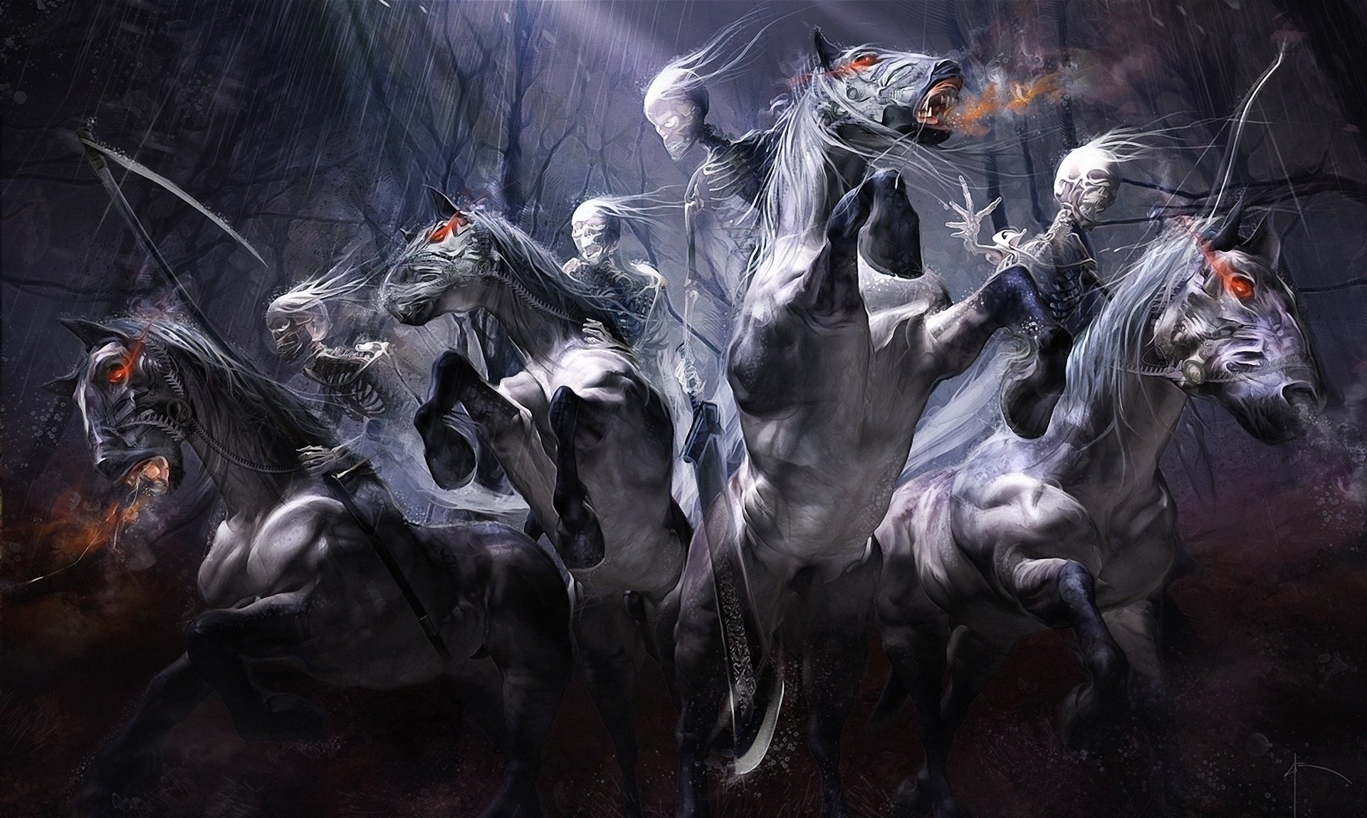 Download Horse Skeleton Fantasy Dark Dark Fantasy Art