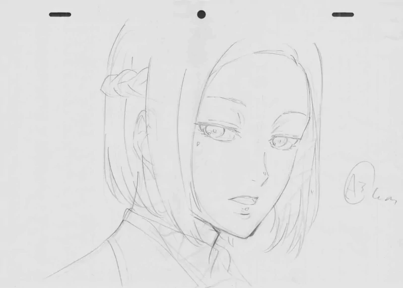Sketch of Akira Mado from the anime Tokyo Ghoul, featuring her calm expression and detailed facial features in a monochrome pencil drawing.