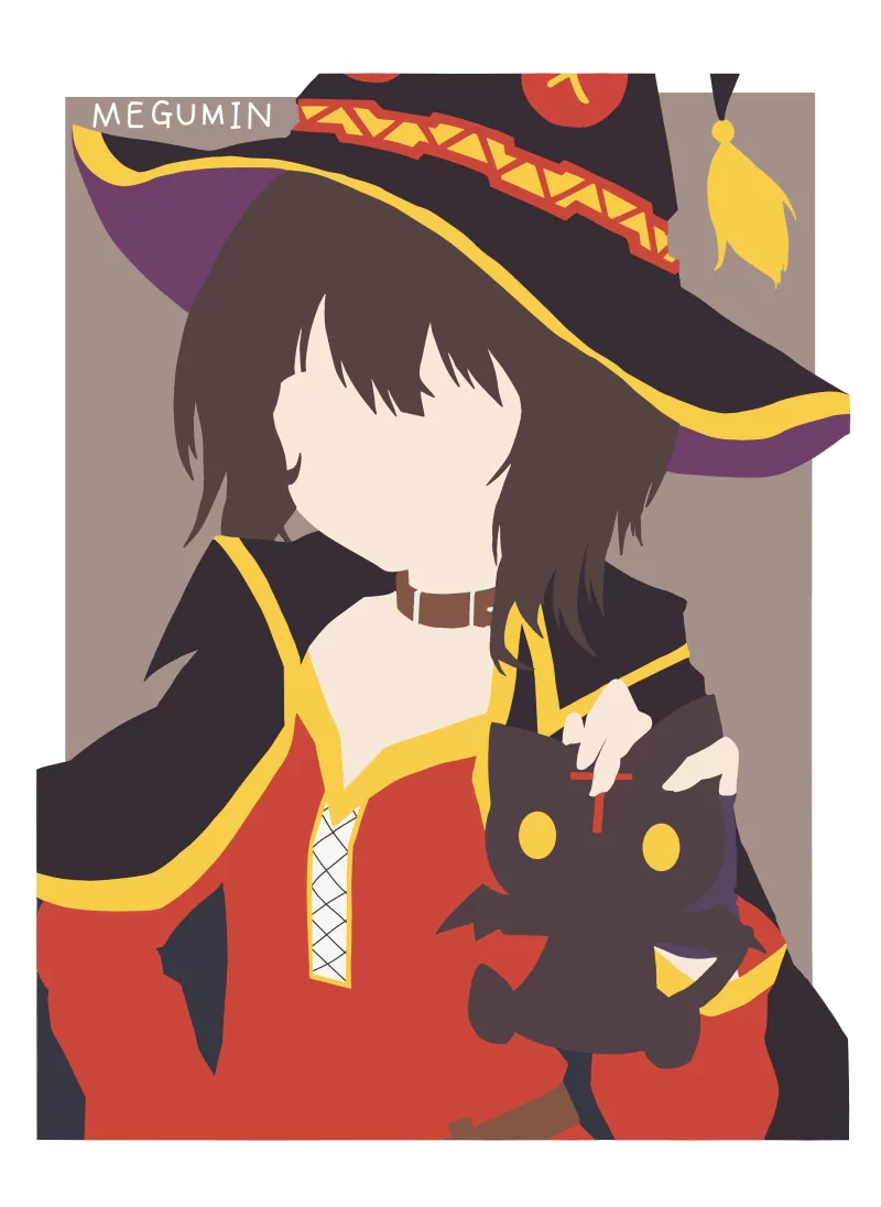 Megumin (KonoSuba) KonoSuba minimalist Anime KonoSuba - God’s blessing on this wonderful world!! minimalist anime Image