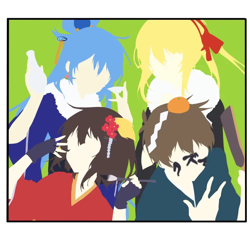 Darkness (KonoSuba) Subaru Natsuki Aqua (KonoSuba) Megumin (KonoSuba) KonoSuba Anime KonoSuba - God’s blessing on this wonderful world!! Image