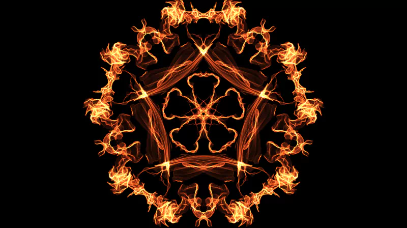 orange (Color) flower pentagon silk art Abstract generative Image