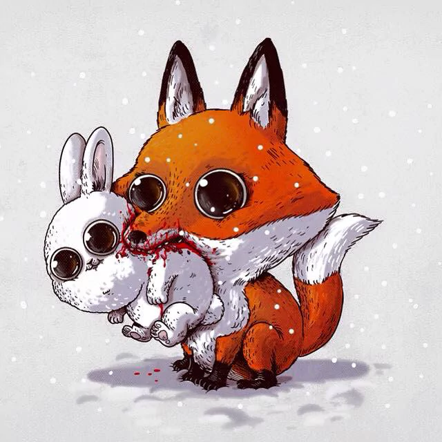  Nature Noms Fox+Rabbit by Alex Solis