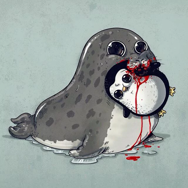  Nature Noms Seal+Penguin by Alex Solis