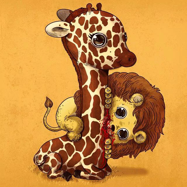  Nature Noms Giraffe+Lion by Alex Solis