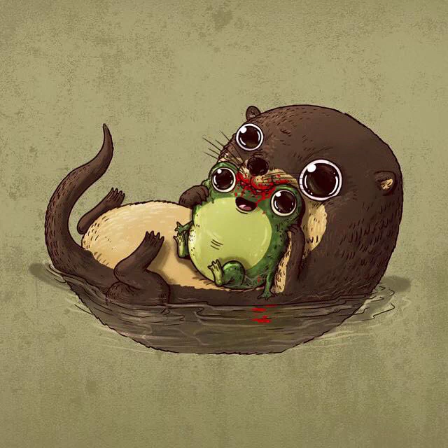  Nature Noms Otter+Frog by Alex Solis