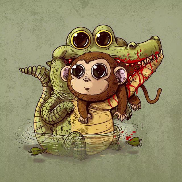  Nature Noms Alligator+Monkey by Alex Solis