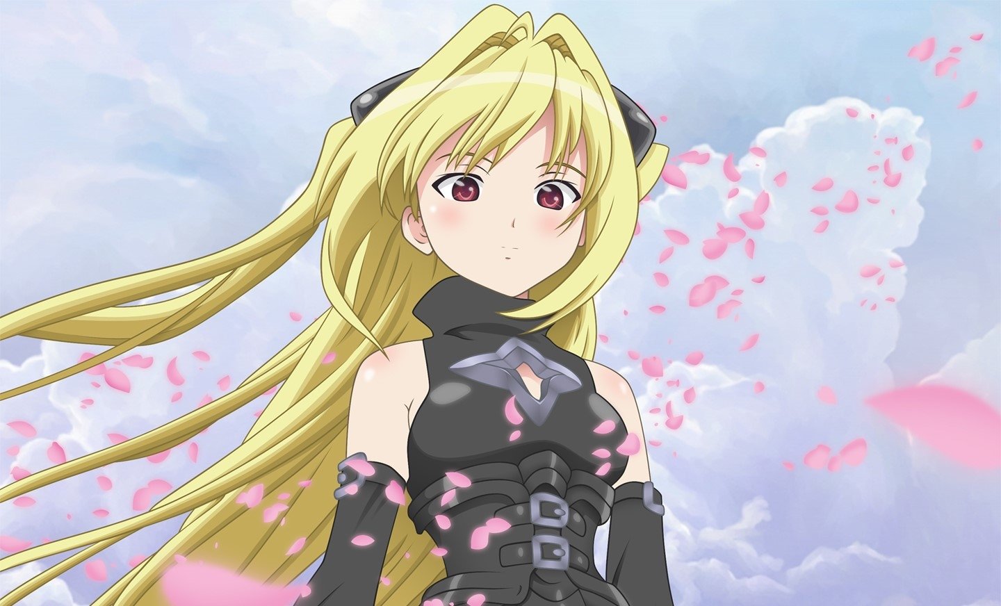 Download Blonde Blush Red Eyes Long Hair Golden Darkness Anime To Love-Ru Art