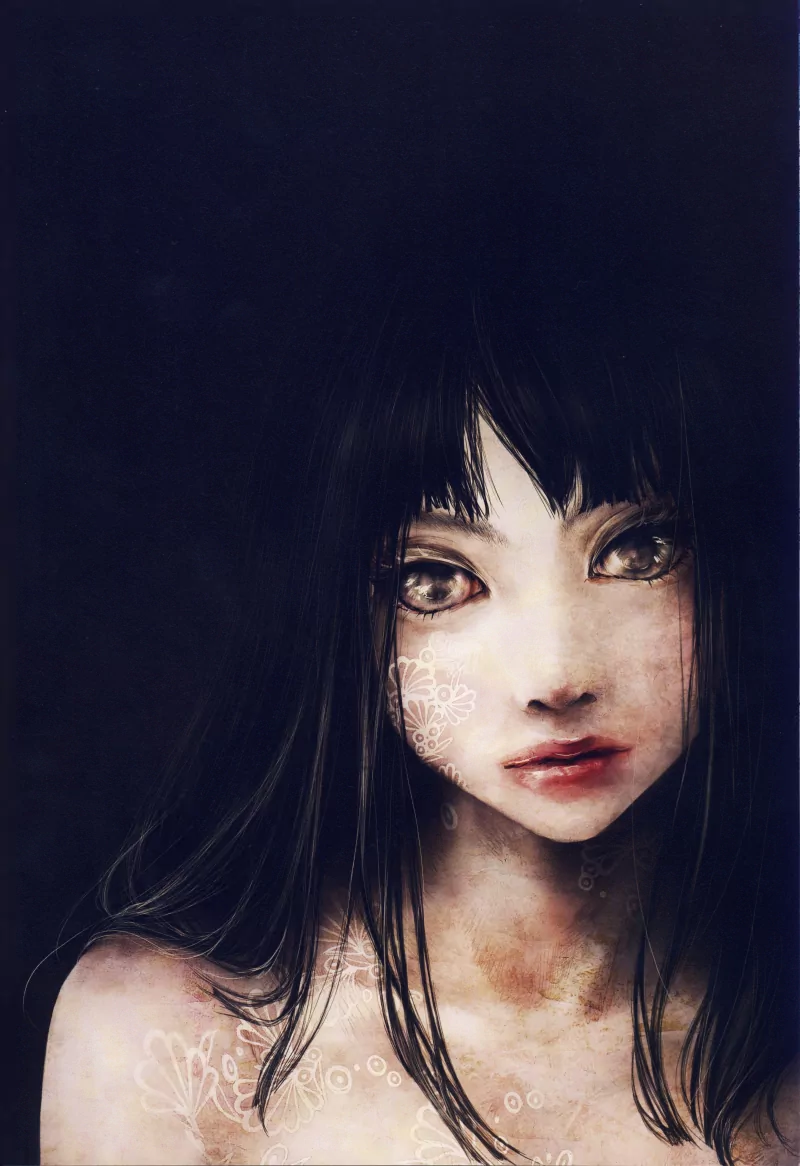 black hair tattoo Anime woman Image