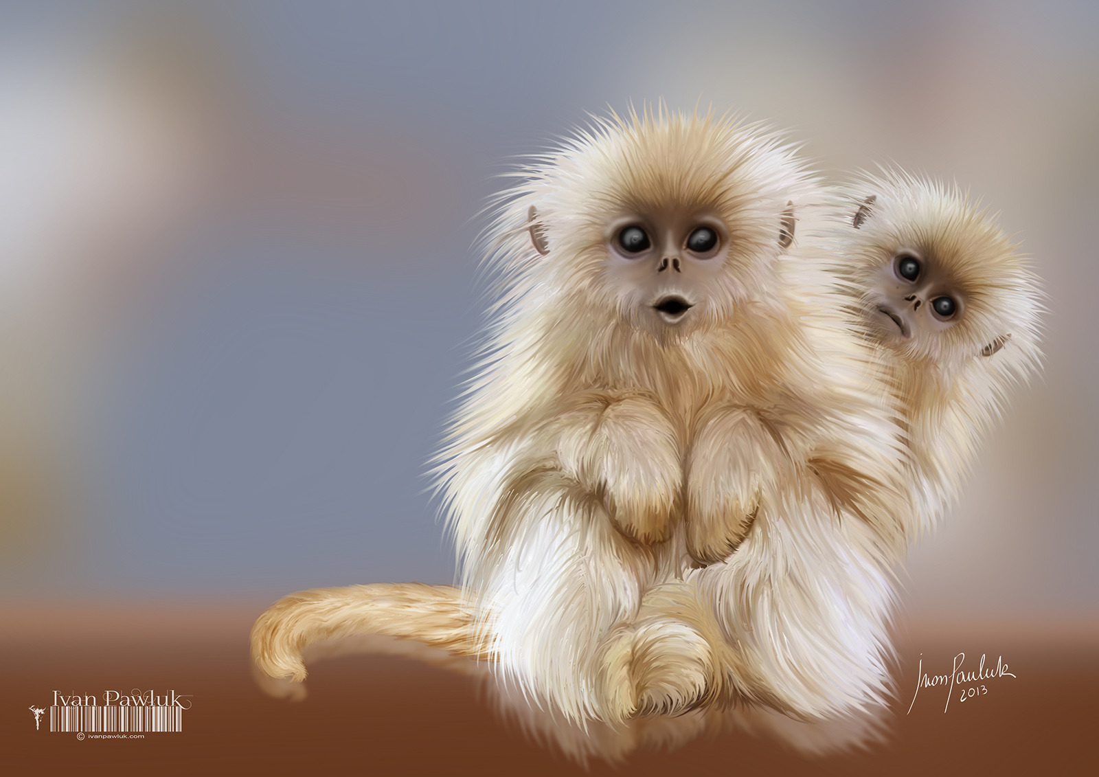 Golden snub-nosed monkey Art by Ivan Pawluk
