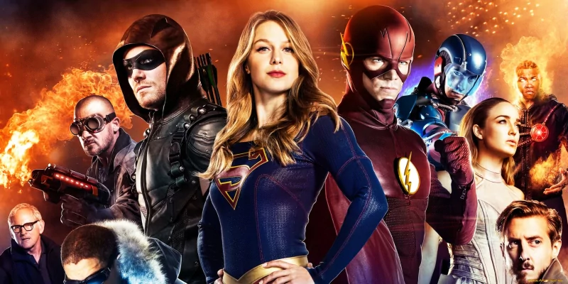 Sara Lance Arrowverse Martin Stein Rip Hunter White Canary (DC Comics) Firestorm (DC Comics) Heat Wave (DC Comics) Green Arrow Atom (DC Comics) Flash Supergirl TV Show DC's Legends of Tomorrow Image