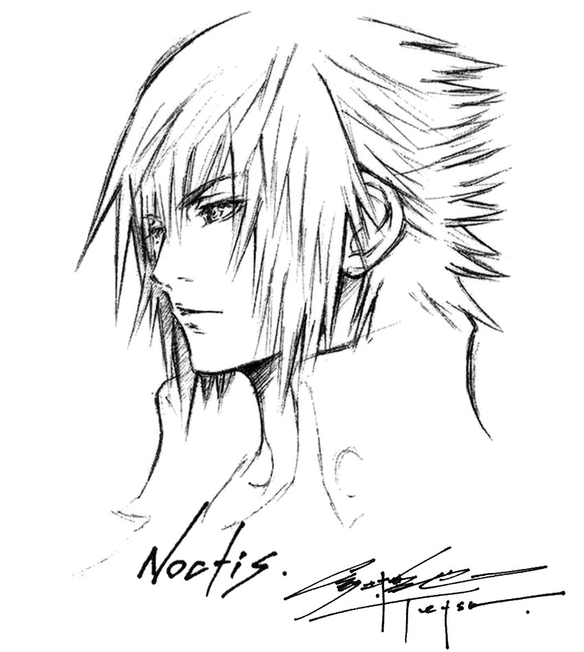Final Fantasy XV - Noctis Sketch by Tetsuya Nomura