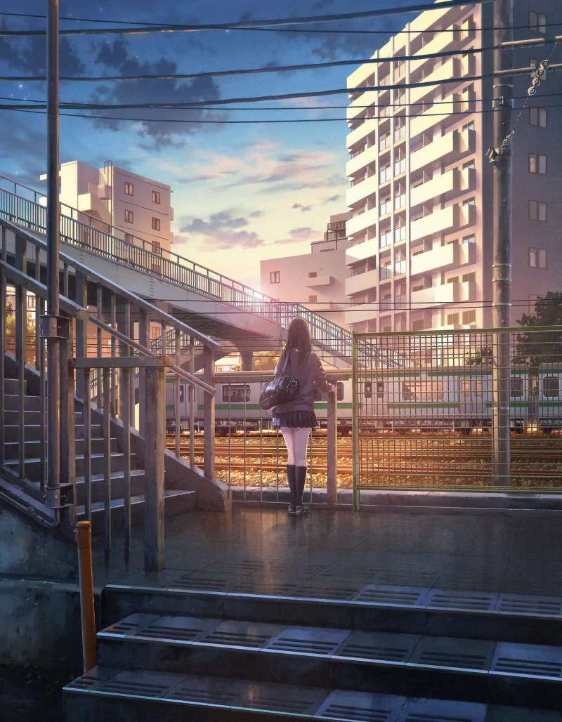 Anime train station Image