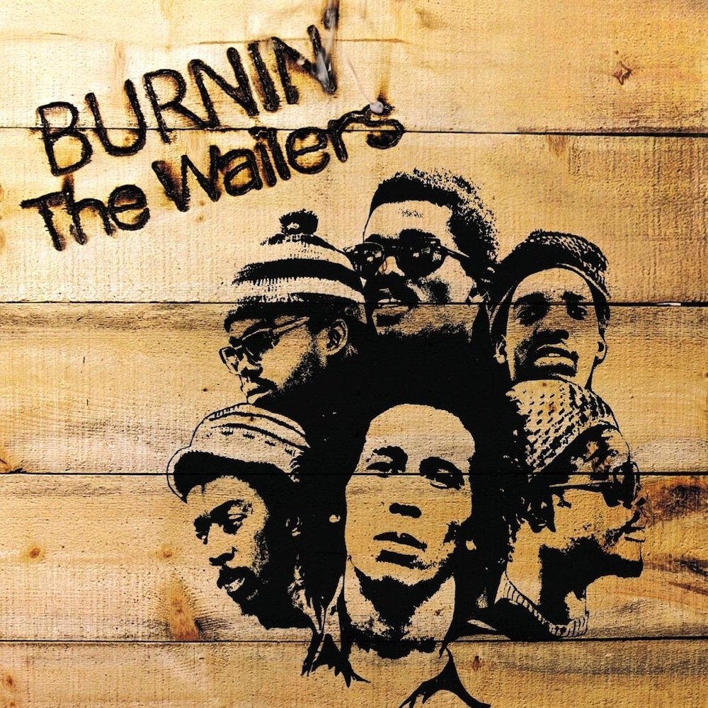 Album cover artwork for Burnin' by The Wailers, featuring iconic reggae and ska influences associated with Bob Marley and Jamaican music culture.